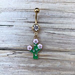 Gold Cactus‎ Belly Button Navel Ring